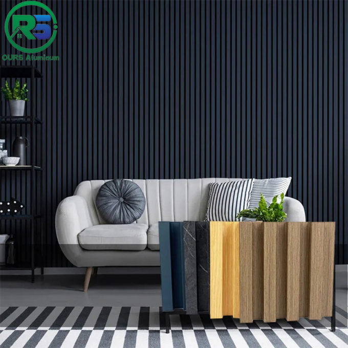 Waterproof Corrugated Aluminum Art Deco Wall Panels Suspended 300mm