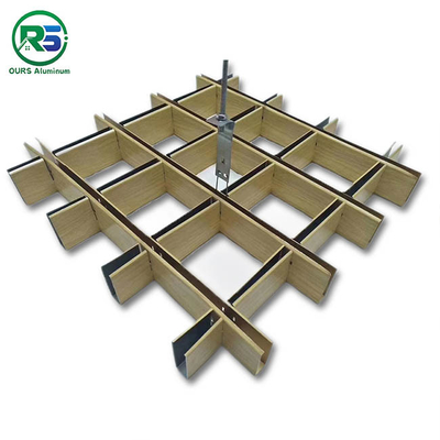 Aluminum Suspended Metal Ceiling 0.65mm Square Grille Tube Sound Absorption