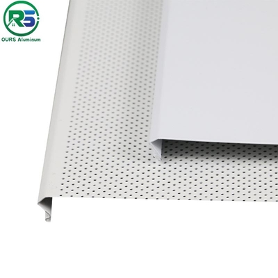 C300 Suspended Aluminum Strip Ceiling Panel Beveled Edge White Powder Coating