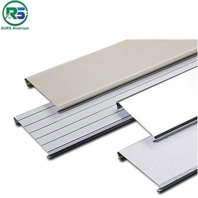 C300 Suspended Aluminum Strip Ceiling Panel Beveled Edge White Powder Coating