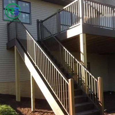 High Security Aluminum Stair Railing Modern Style PVDF PPG Balustrade Handrail