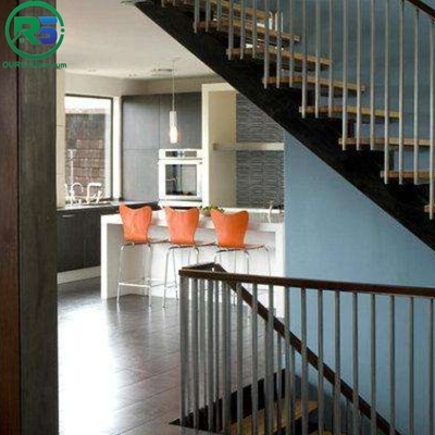 High Security Aluminum Stair Railing Modern Style PVDF PPG Balustrade Handrail