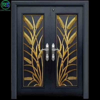 35MM Thickness Black Aluminum Door  Architectural Suspended Fireproof Door