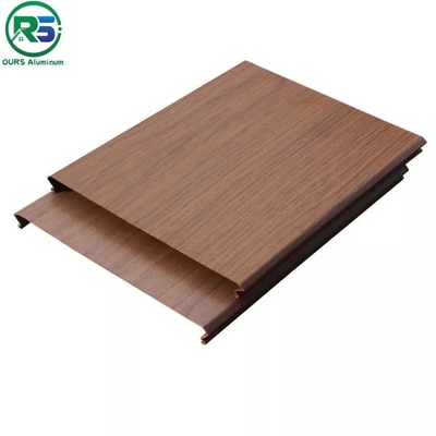 Commercial Acoustic Aluminium Strip Ceiling Bark Color Straight Edge