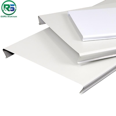 C300 Suspended Aluminum Strip Ceiling Panel Beveled Edge White Powder Coating