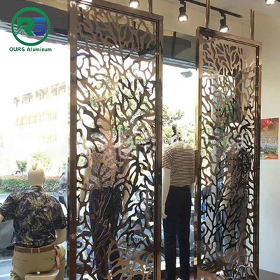 Floral Metal Art Panel Unique Laser Cut Aluminium Screens Wall Art Room Divider