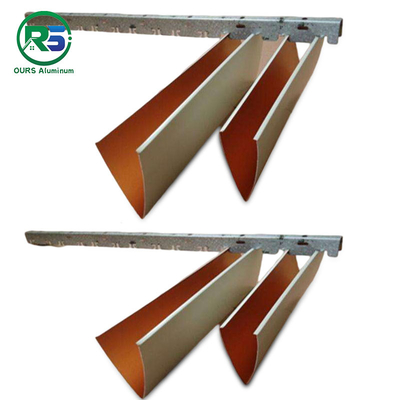 ISO V Shape Screen Aluminum Baffle Ceiling System Multicolor Interior Railway Station