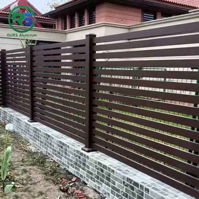 Customized PPG Slat Horizontal Aluminum Privacy Fence Aluminium Garden Fencing