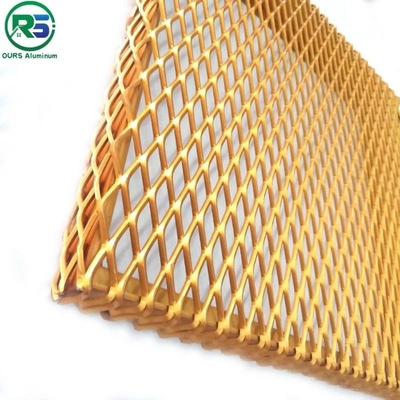 Building Facade Cladding Ceiling Aluminum Expanded Sheet Decor Fancy Net Diamond Hexagonal Shap Hole