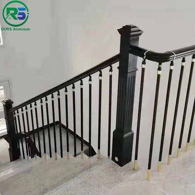 Peak Black Deck Aluminum Stair Railing Hand And Base 1200mm 1500mm 1800mm Height