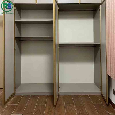 T-Shaped Carrier System Aluminum Cabinet for Interior Decoration With White And Golden