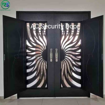 35MM Thickness Black Aluminum Door  Architectural Suspended Fireproof Door