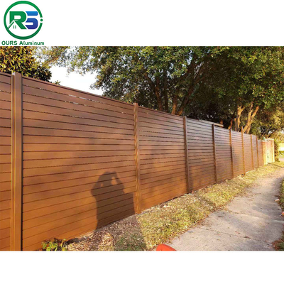 Wood Color And Black Contemporary Aluminum Fence of Aluminum Product Thickness 20MM