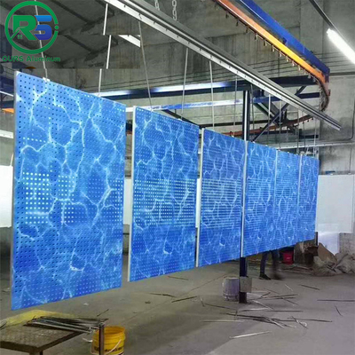 External Commercial Aluminum Art Deco Metal Panels Screen Blue Sky Metal Wall Tiles